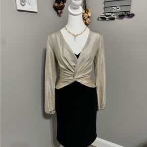 Elegant Black and Gold Women's Dress